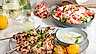 Grillade kycklingspett med melonsallad och citronsås NY