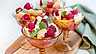 Peach melba i glas