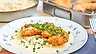 Schnitzel med potatissallad och senapssås