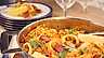 Spicy seafood paella
