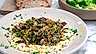 Stekt svamp på mozzarellakräm med broccoli och romanesco